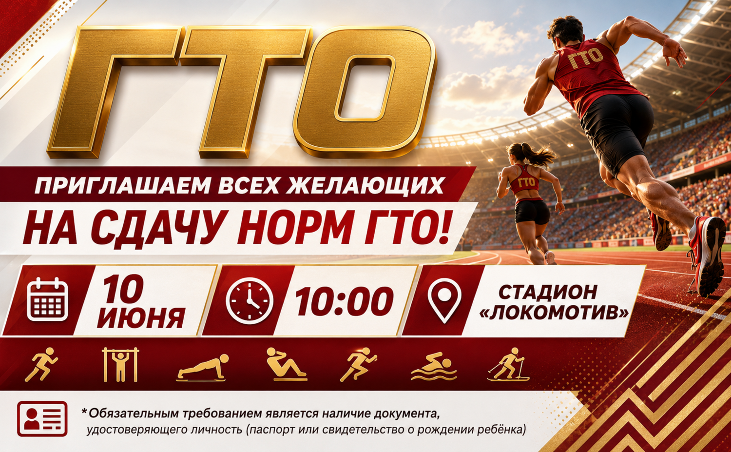 🏃‍♂️ Приглашаем всех желающих на сдачу норм ГТО!